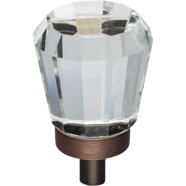 Jeffrey Alexander 1" Overall Length Brushed Oil Rubbed Bronze Faceted Glass Harlow Cabinet Knob G150DBAC - main